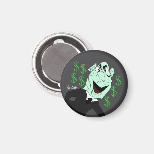 Green business executive puppet magneet (Voorkant / Achterkant)