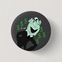 Green business executive puppet ronde button 3,2 cm