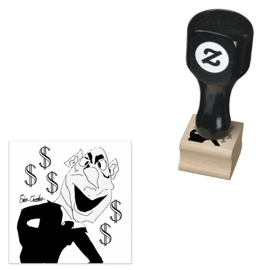 Green business executive puppet rubberstempel (Gestempeld)