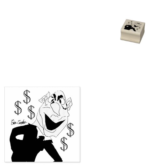 Green business executive puppet rubberstempel (Gestempeld)