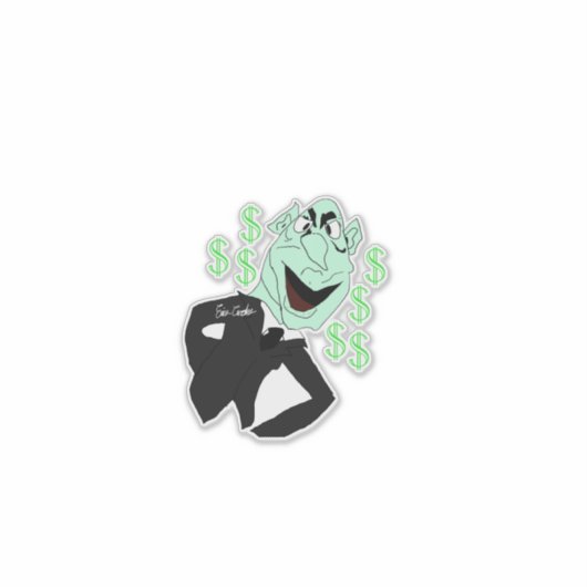 Green business executive puppet sticker (Voorkant)