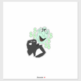 Green business executive puppet sticker