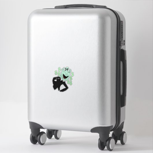 Green business executive puppet sticker (Koffer)