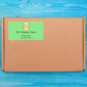 Green business logo retouradres verzending etiket