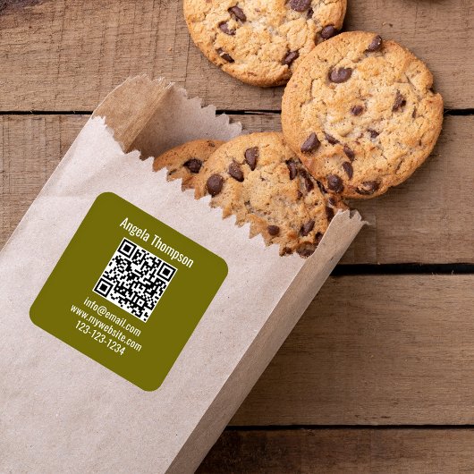 Green Business QR Code Custom Basic Vierkante Sticker