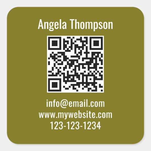 Green Business QR Code Custom Basic Vierkante Sticker (Voorkant)
