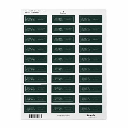 Green Business Seasons Groeten Retouradres Etiket (Full Sheet)