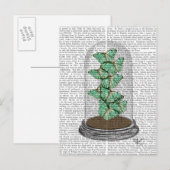 Green Butterflies in Bell Jar 2 Briefkaart (Voorkant / Achterkant)