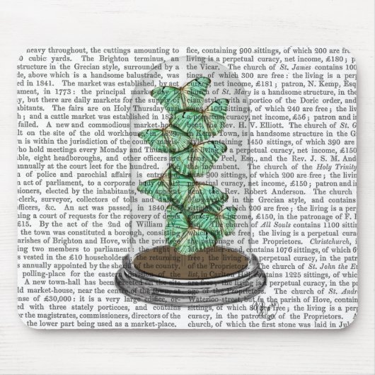 Green Butterflies in Bell Jar 2 Muismat (Voorkant)