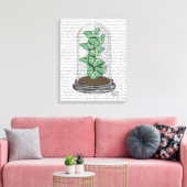 Green Butterflies in Bell Jar Canvas Afdruk (Insitu (Woonkamer))