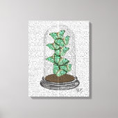 Green Butterflies in Bell Jar Canvas Afdruk (Voorkant)