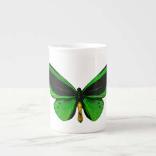 Green Butterfly Bone China Mok