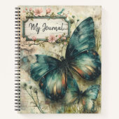 Green Butterfly Collage Journal Notitieboek (Voorkant)