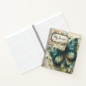 Green Butterfly Collage Journal Notitieboek (Binnen)