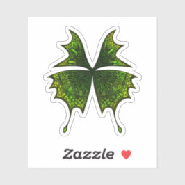 Green Butterfly Custom-Cut Sticker Scrapbook