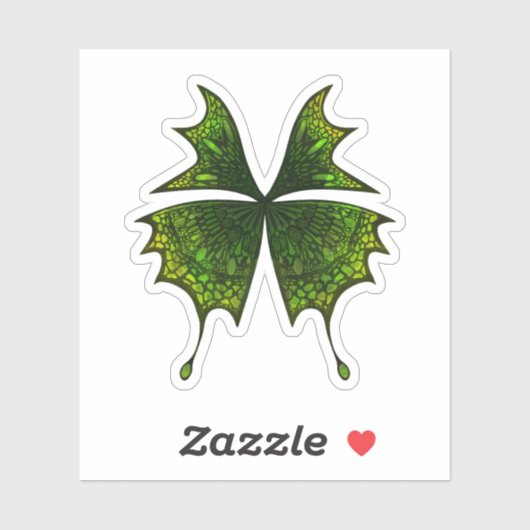 Green Butterfly Custom-Cut Sticker Scrapbook (Vel)