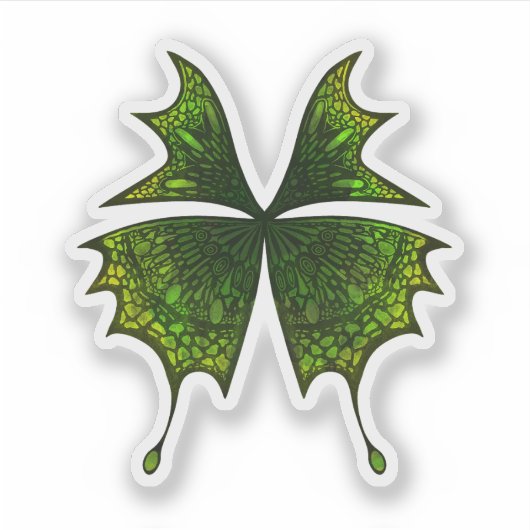Green Butterfly Custom-Cut Sticker Scrapbook (Voorkant)