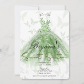 Green Butterfly Dance Dress Sweet 16 Party Kaart (Voorkant)