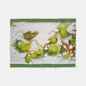 Green Butterfly en Fruits Fleece Blanket Deken (Voorkant (Horizontaal))