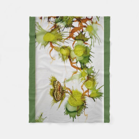 Green Butterfly en Fruits Fleece Blanket Deken (Voorkant)