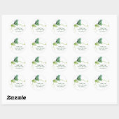 Green Butterfly en Green Vine Gepersonaliseerd Sti Ronde Sticker (Vel)