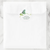 Green Butterfly en Green Vine Gepersonaliseerd Sti Ronde Sticker (Tas)