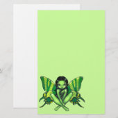 "Green Butterfly Fantasy" Stationery Briefpapier (Voorkant / Achterkant)