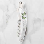 Green Butterfly Floral Corkschroef Kurkentrekker (Voorkant)