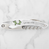 Green Butterfly Floral Corkschroef Kurkentrekker (Voorkant)