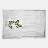 Green Butterfly Floral Kitchen Towel Theedoek (Horizontaal)