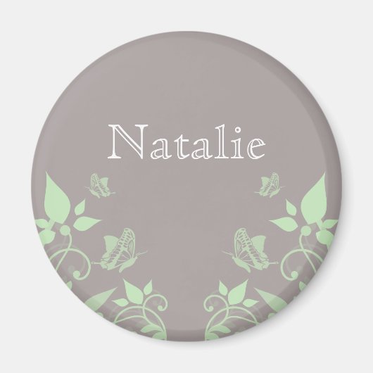 Green Butterfly Floral Magnet (Voorkant)