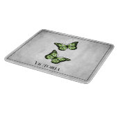 Green Butterfly Floral Personalized Cutting Board Snijplank (Hoek)