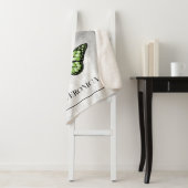 Green Butterfly Floral Personalized Sherpa Blanket Sherpa Deken (In situ)