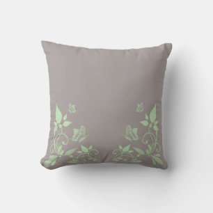 Green Butterfly Floral Pillow Kussen