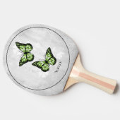 Green Butterfly Floral Ping Pong Paddle Tafeltennisbatje (Zijkant)