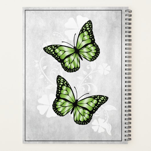 Green Butterfly Floral Planner (Achterkant)