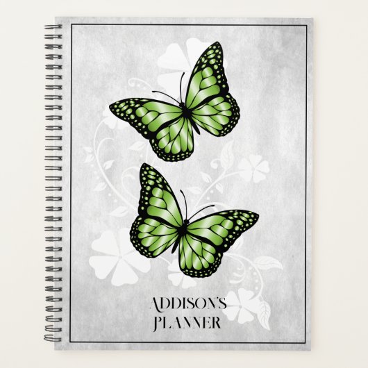 Green Butterfly Floral Planner (Voorkant)