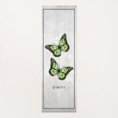 Green Butterfly Floral Yoga Mat (Voorkant)