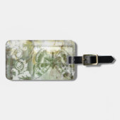 Green Butterfly Inset with Ironwork Gate Bagagelabel (Voorkant horizontaal)