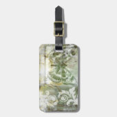 Green Butterfly Inset with Ironwork Gate Bagagelabel (Voorkant verticaal)