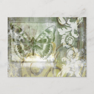Green Butterfly Inset with Ironwork Gate Briefkaart