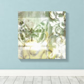 Green Butterfly Inset with Ironwork Gate Canvas Afdruk (Insitu (Houten vloer))