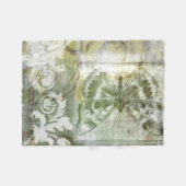 Green Butterfly Inset with Ironwork Gate Fleece Deken (Voorkant (Horizontaal))