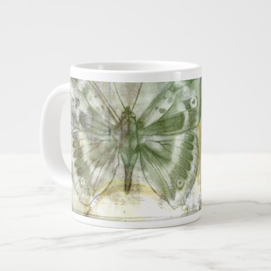 Green Butterfly Inset with Ironwork Gate Grote Koffiekop (Links)