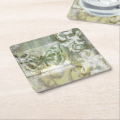 Green Butterfly Inset with Ironwork Gate Kartonnen Onderzetters (Schuin)