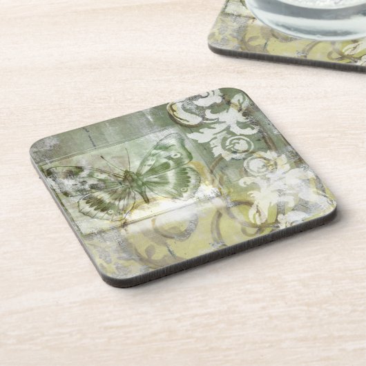 Green Butterfly Inset with Ironwork Gate Onderzetter (Linkerzijde)