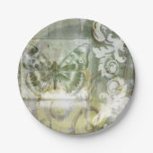 Green Butterfly Inset with Ironwork Gate Papieren Bordje (Voorkant)