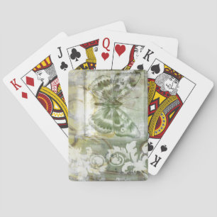 Green Butterfly Inset with Ironwork Gate Pokerkaarten