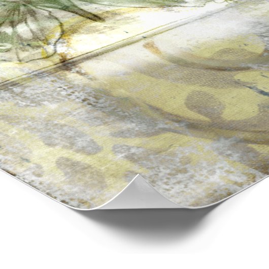 Green Butterfly Inset with Ironwork Gate Poster (Hoek)