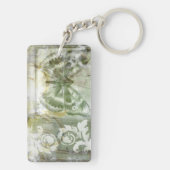 Green Butterfly Inset with Ironwork Gate Sleutelhanger (achterkant)